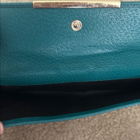 Vintage Gucci GG Canvas Continental Wallet with Teal Leather Trim - Picture 3 of 6